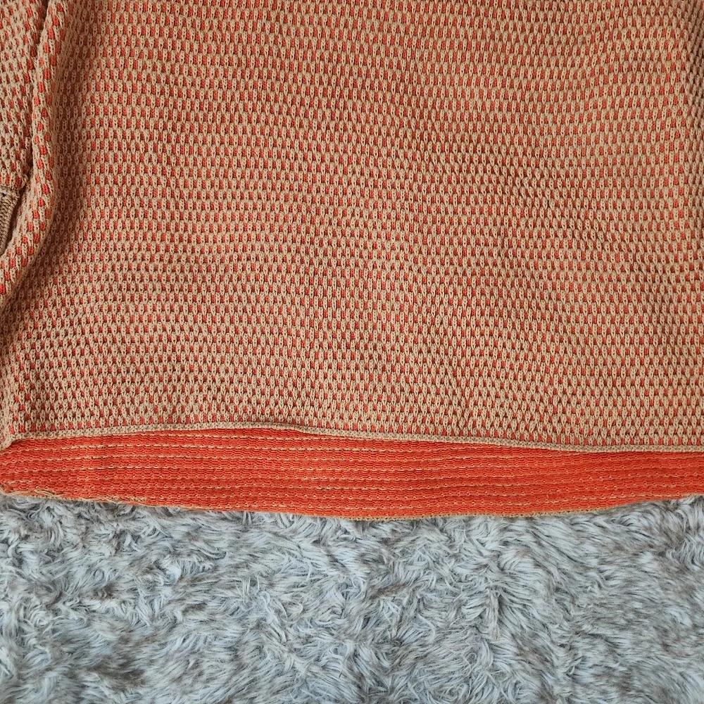 Free People Maisie Oversized Sweatshirt Camel Tangerine Combo Women's Size Small